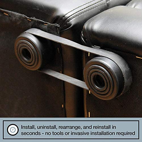 Sectional Sofa Connectors (4 Pack) - Keep Sofa Cushions From Sliding & Gaps, Easy Install Straps & No Tools Required. Universal Fit Ideal for 3 Piece Modular Sofa - Prevent Floor Scratches