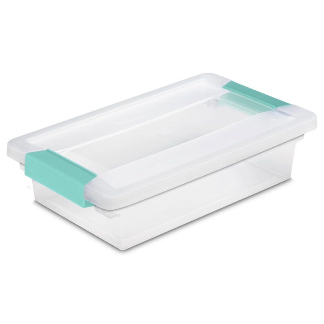 6-Pack Plastic Bins with Lids, Clear Shoe Boxes &amp; Containers, Small, 6 Qt