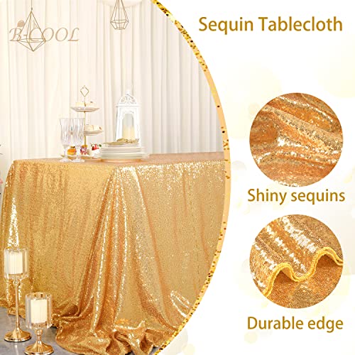 Sparkly Drape Tablecloth Gold Tablecloth Sequin Fabric Tablecloth for Ceremony Party Halloween 50x80 Inch
