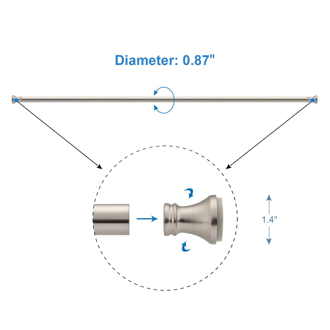 Amazer Spring Tension Shower Curtain Rod, 42-72 Inches 
