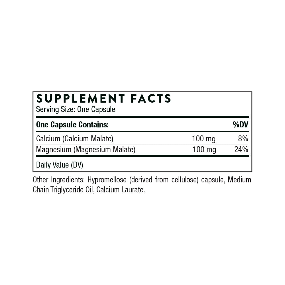 Calcium-Magnesium Malate - Gluten-Free Supplement with Magnesium & Calcium Supports Bone Health & Muscle Fatigue* - 240 Capsules
