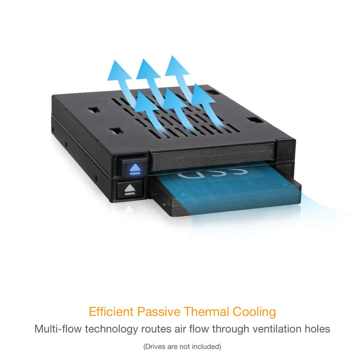 Dual 2 Bay 2.5” SSD &amp; HDD Dock Tool-Less Hot-Swap SATA / SAS Mobile Rack Enclosure for 3.5” Bay - flexiDOCK MB522SP-B
