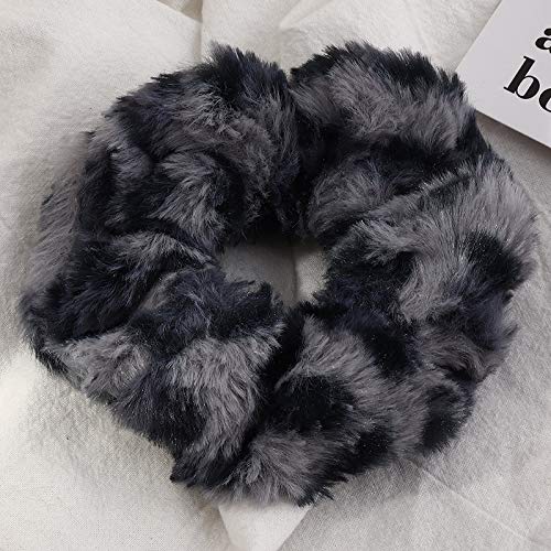 6 Pcs Leopard Towel Scrunchies for hair Drying with Tie dye and Solid Soft Microfiber Hair Scrunchies Thick Fuzzy Scrunchies for hair Frizz Free Hair Bobbles Ropes Traceless Ponytail Holder Cow Hair