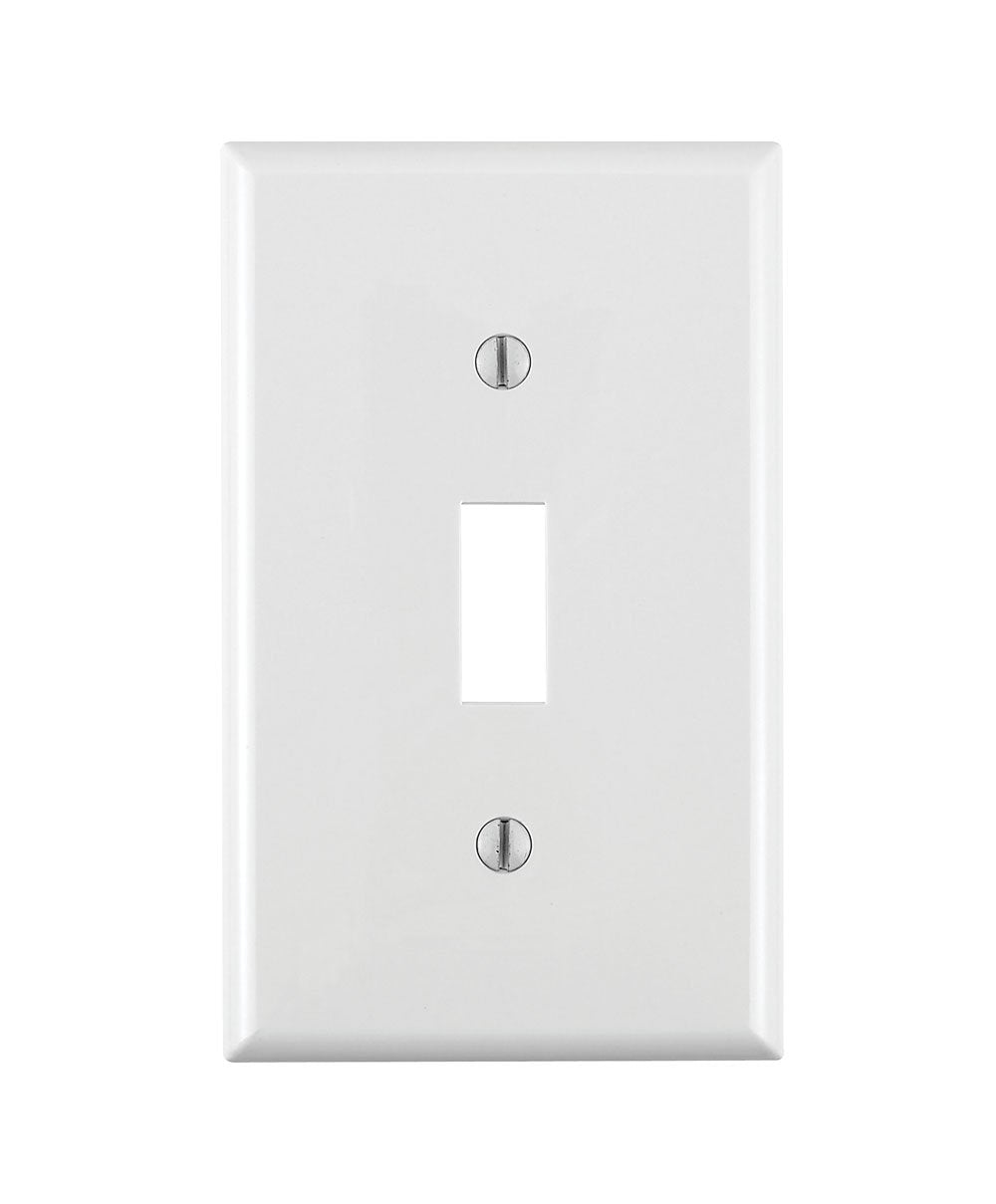 80701-W 1-Gang Toggle Device Switch Wallplate, Standard Size, Thermoplastic Nylon, Device Mount, White