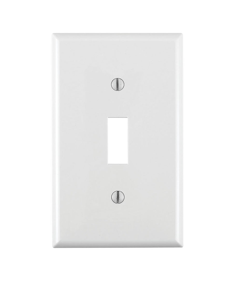 80701-W 1-Gang Toggle Device Switch Wallplate, Standard Size, Thermoplastic Nylon, Device Mount, White