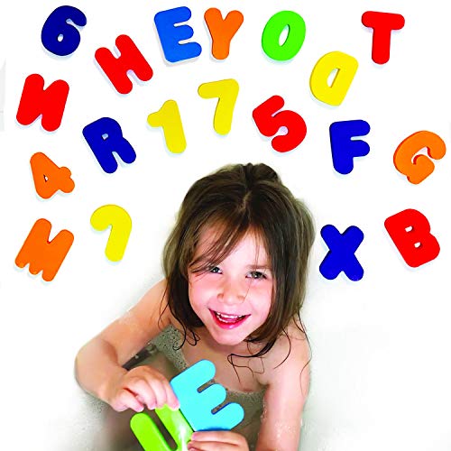 BabyBibi 36 PCS Stick-On Foam Bath Letters and Numbers 