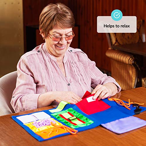 Fidget Blanket for Dementia | Calming & Comforting Activities for Adults with Dementia | Sensory Blanket | Dementia Products for Elderly | Helps Alzheimers, Dementia, Asperger’s, Autism, Anxiety