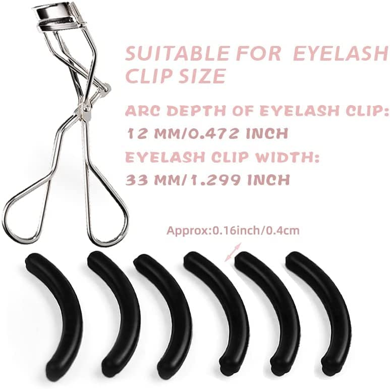 Curler Refills Eyelash Curler Refill Pads Silicone Rubber Pads, Universal Soft Silicone Eyelash Curler Replacement, Pads for Eyelash Curler (Black)