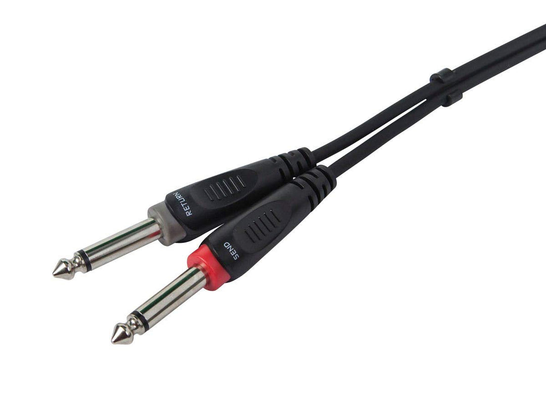 1/4 Inch TRS Male to two 1/4 Inch TS Male Insert Cable Cord - (3 Feet) - Black