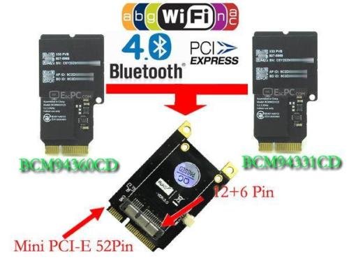 Mini PCI-E Adapter for BCM94360CD/BCM94331CD