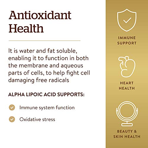 Solgar Alpha Lipoic Acid 200 mg, 50 Vegetable Capsules - Antioxidant Support - Helps to Recycle Glutathione, Vitamin C &amp; E, CoQ-10 - Non-GMO, Vegan, Gluten Free, Dairy Free, Kosher - 50 Servings