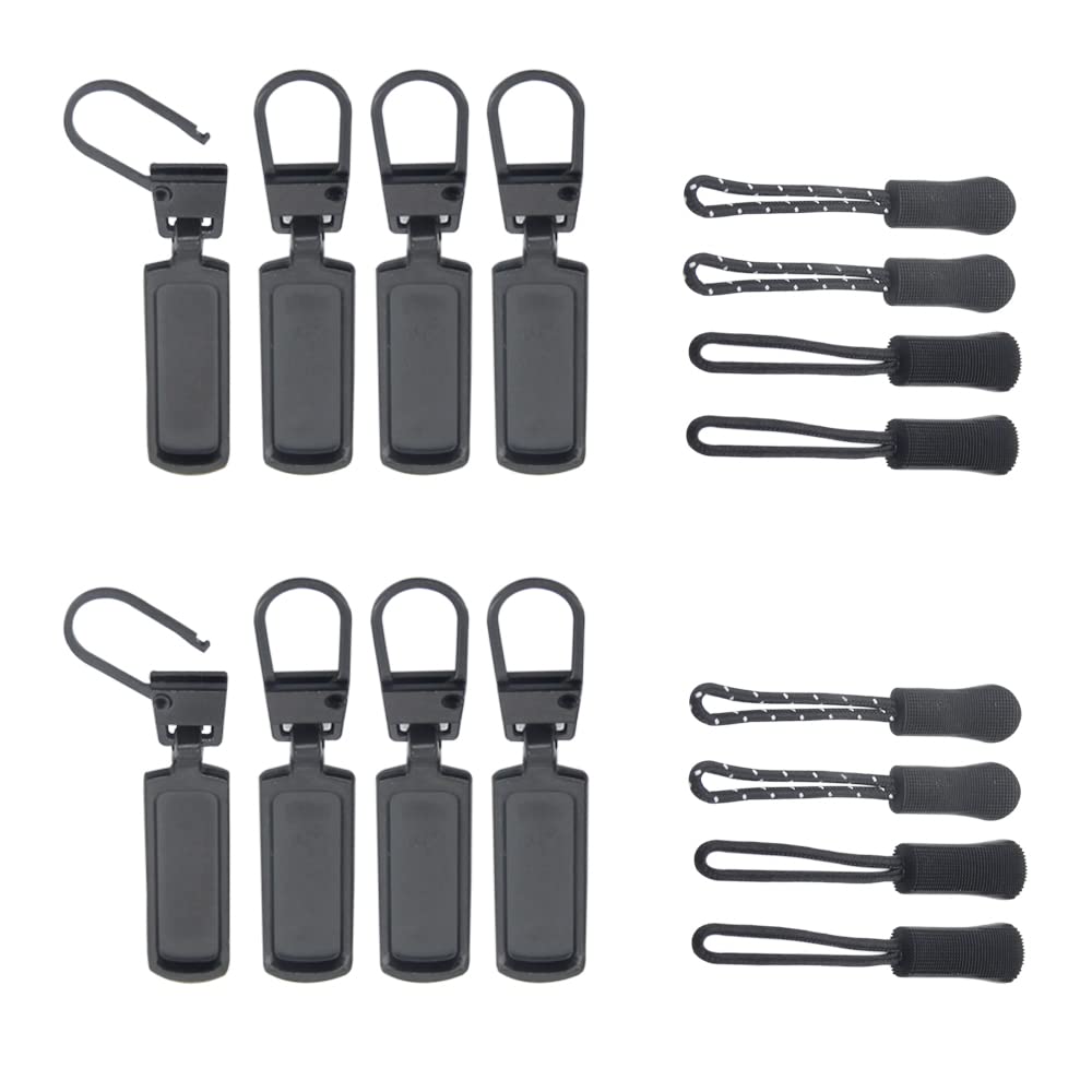 Zipper Pull Replacement Zipper Pull Tabs and Zipper Cords Detachable Zipper Repair Kits for Clothing Bags Jackets Purses Fit for Smaller Holes D 1.0 mm (4PCS Bronze)