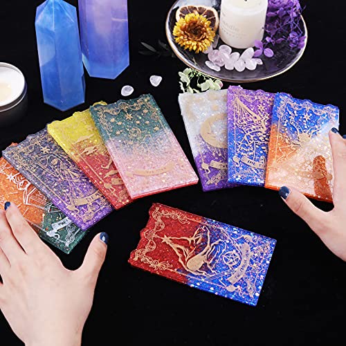 LET&#39;S RESIN Tarot Cards Resin Molds Silicone, 10 Different Major Arcana Cards Molds, Large Tarot Silicone Molds, Epoxy Resin Molds for DIY Tarot Cards, Game,Decoration