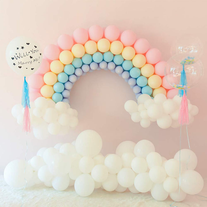 10 Inch Thicken Light White Balloons, large Macaron White Latex Helium Balloons for Birthday Wedding Reception Bridal Shower Party Decorations Supplies, 100 Pieces