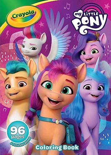My Little Pony Coloring Book with Stickers, Gift for Girls and Boys, 96 Pages, Ages 3, 4, 5, 6