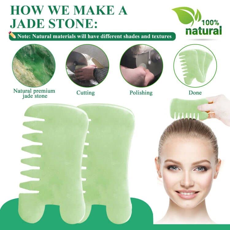 EQLEFÃ‚® Jade Gua Sha Scraping Massage Tool Jade Guasha