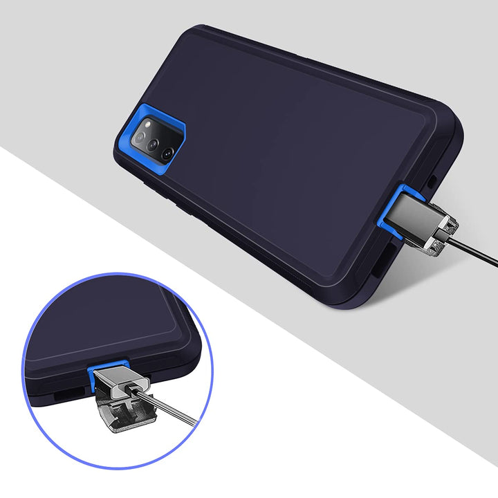 for Galaxy S20 FE 5G Case Shockproof 3 in 1 Full Body Protection [Without Screen Protection] Rugged Heavy Duty Cover Case for Samsung Galaxy S20 FE 5G 6.5 inch 2020, Navy Blue