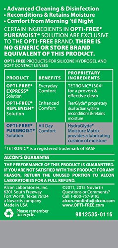 Opti-Free Puremoist Multi-Purpose Contact Lens Cleaning