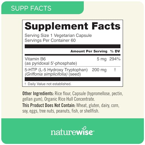 NatureWise 5-HTP 200mg Supplement from Griffonia Seeds 