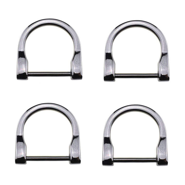 1 inch Width Horseshoe D-Rings Speedy Connect Polished Finish Lock Firmly Quality Metal U Shape Screw in Shackle Semicircle Accessories Gun Black 4 PCS for Crafts Leather Purse Strap Keychain
