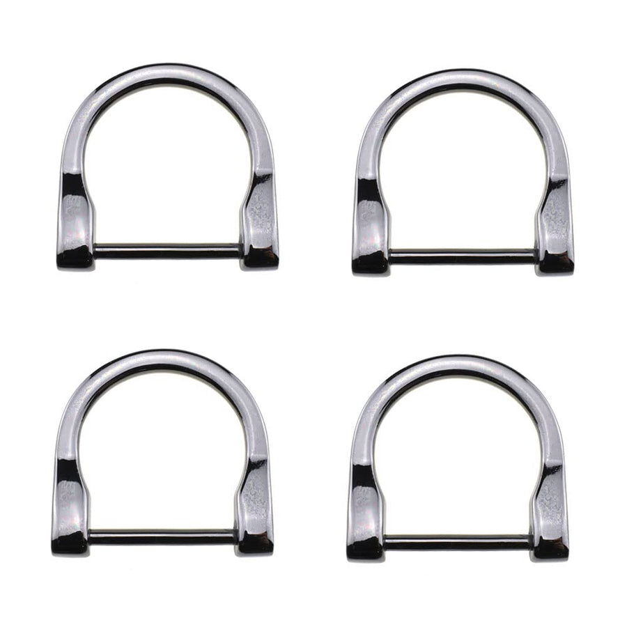 1 inch Width Horseshoe D-Rings Speedy Connect Polished Finish Lock Firmly Quality Metal U Shape Screw in Shackle Semicircle Accessories Gun Black 4 PCS for Crafts Leather Purse Strap Keychain