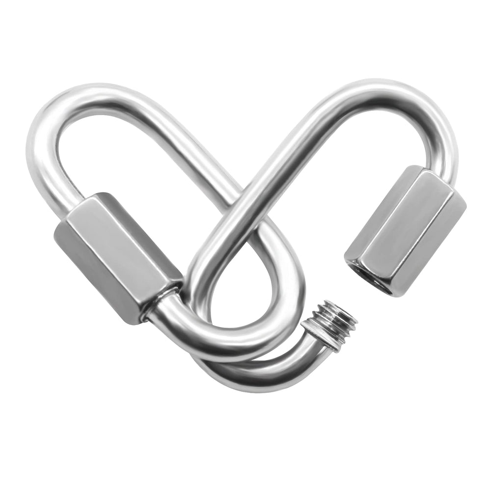 12 Pack Quick Link M4 5/32 Inch Heavy Duty Carabiner D Shape Chain Links 400LB Capacity Repair Utility Links Safety Chain Connector for Camping Hiking Outdoor Equipment Locking Harness Dog Leash