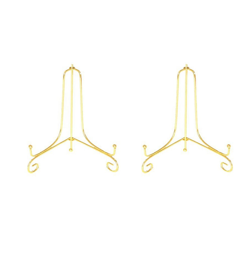 (2 pack 4 Iron Display Stand, Gold Small Iron Easel Plate Display Photo Holder Stand, Displays card,cookie, Decorative Plates,Artwork