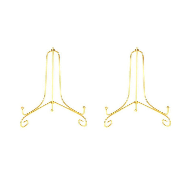 (2 pack 4 Iron Display Stand, Gold Small Iron Easel Plate Display Photo Holder Stand, Displays card,cookie, Decorative Plates,Artwork