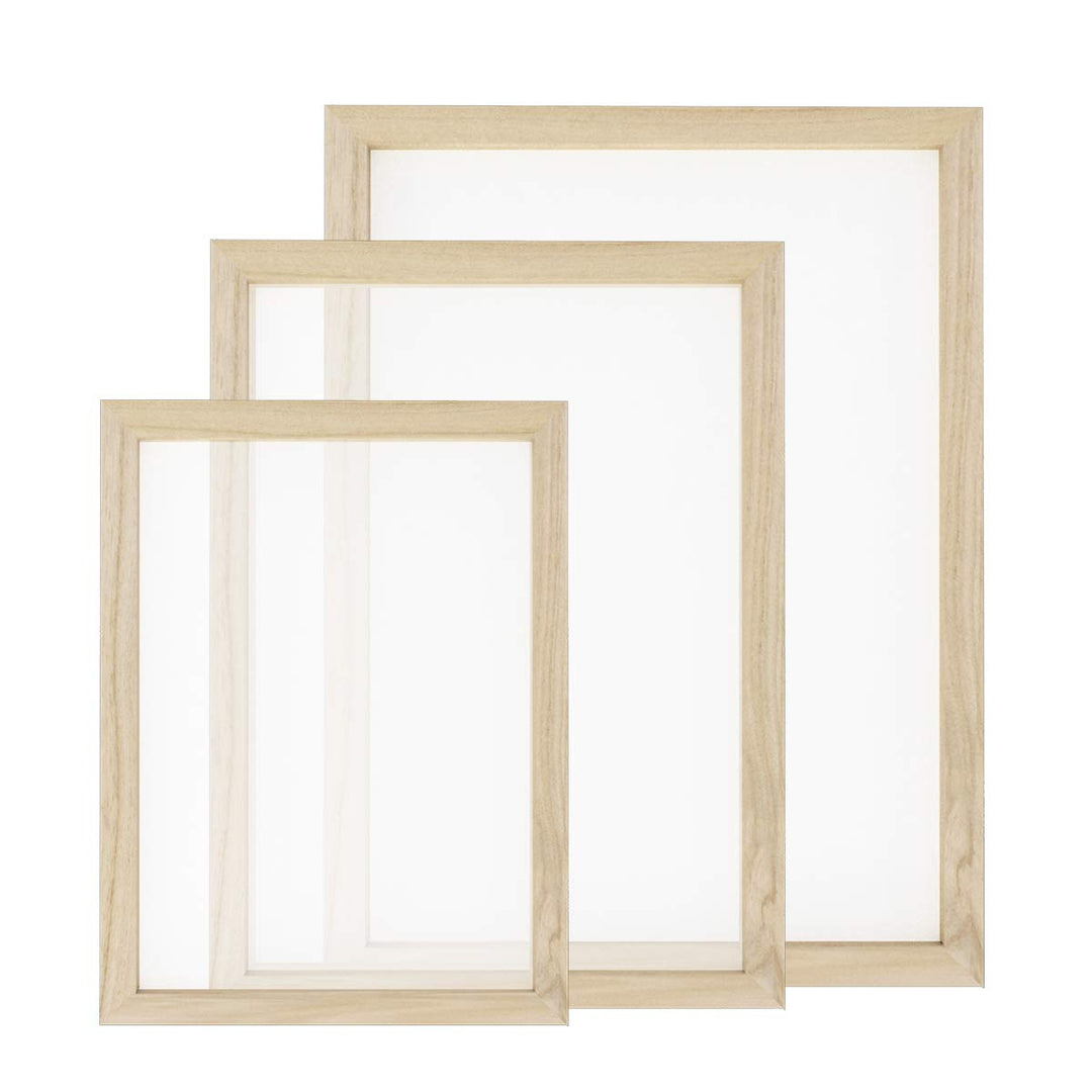 3 Size Wooden Paper Making Mould Frame Papermaking Screen for DIY Paper Craft and Dried Flower Handcraft
