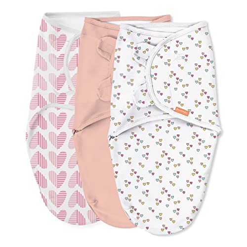 by Ingenuity Original Swaddle, 100% Cotton, Improves Sleep &amp; Calms Startle Reflex, 0-3 Months, 3-Pack - Confetti