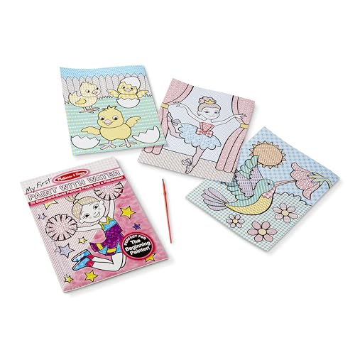 Melissa &amp; Doug My First Paint With Water Art Pad - Cheerleaders, Flowers, Fairies, and More (24 Pages)