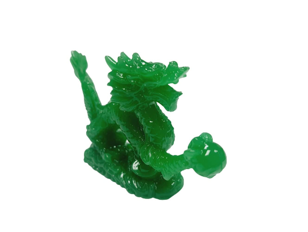 DMtse Chinese Feng Shui Dragon Lucky Jade Color Figurin