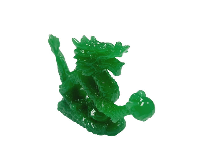 DMtse Chinese Feng Shui Dragon Lucky Jade Color Figurin