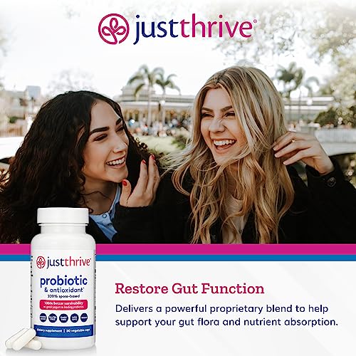 Probiotic &amp; Antioxidant Supplement - 100% Spore-Based Digestive and Immune Support - Gluten Free, 30 Caps