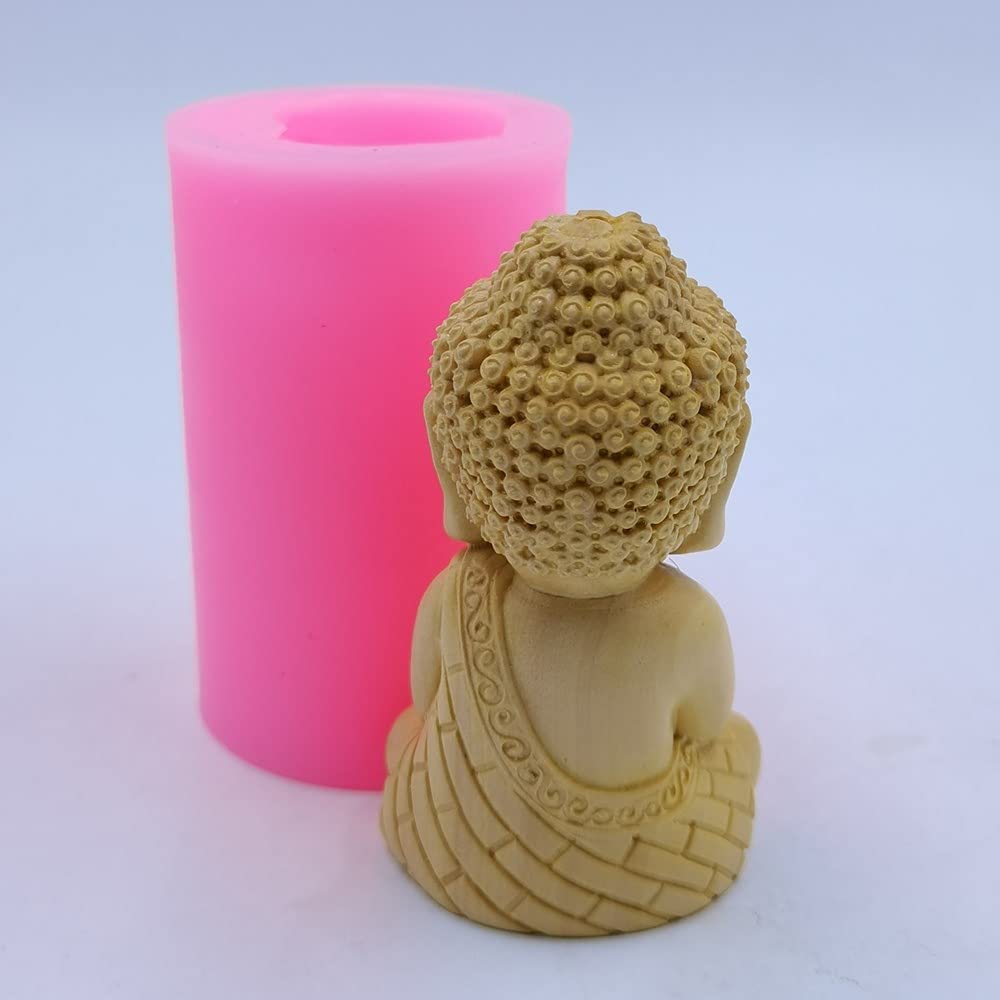Upgraded Version New Buddha Candle Mold Scented Wax Mould Handmade Silicone Molds for Resin Gypsum Crafts Decorations Making