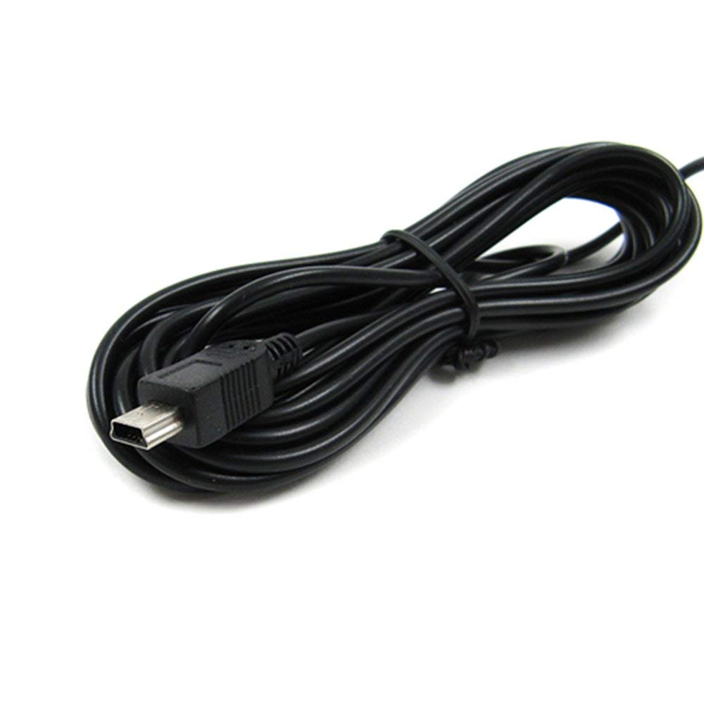 Universal Car Charger Adapter 5 Pin Mini USB 4M DC 1A Power Supply for GPS Navigation Dash Cam (4 Meter/13ft)