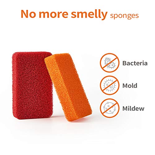 Liflicon Heavy Duty Silicone Scrubber Sponges (4 Pack) 