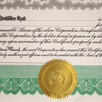 UNIQOOO 100pcs Gold Embossed Foil Blank Certificate Sel
