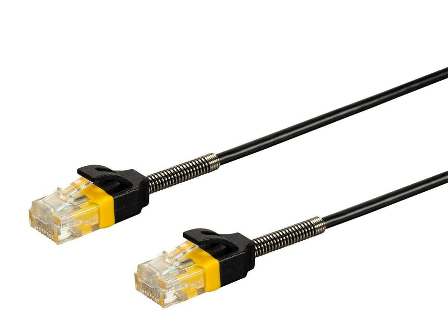 Cat6 Ethernet Patch Cable - Snagless, Reinforced, 550MHz, UTP, 30AWG, 5 Feet, Black - SlimRun Series