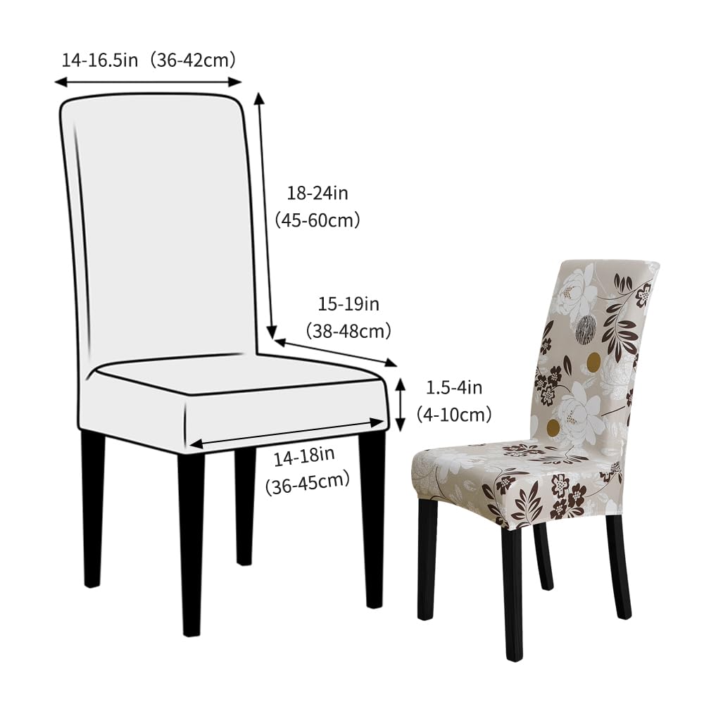 FORCHEER Chair Covers for Dining Chairs Set of 4,Beige 