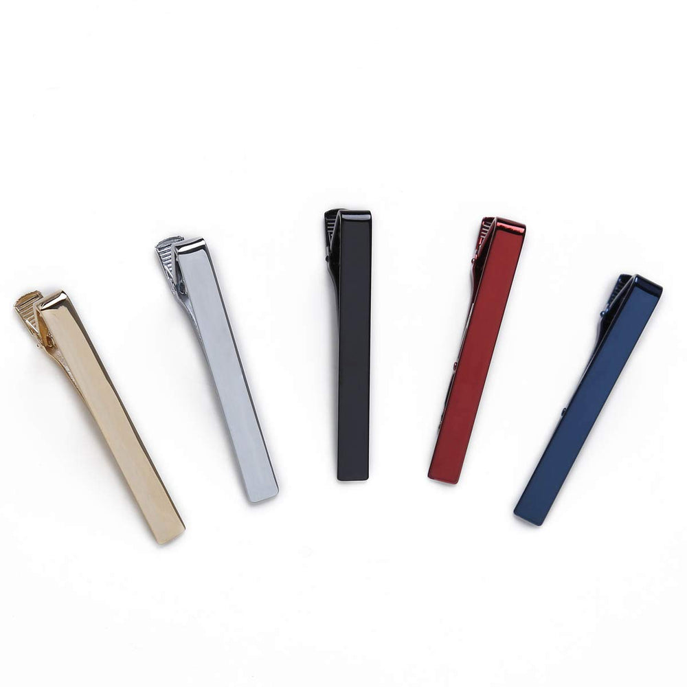 5 Pcs Tie Clips for men Tie Bar Clip Set for Regular Ties Necktie Wedding Business Tie Pin Clips