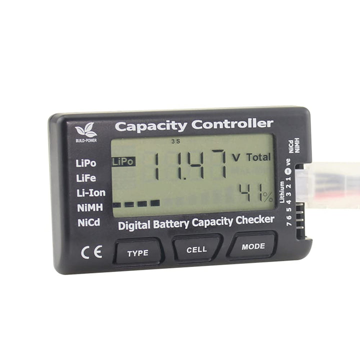 RC Cellmeter 7 Digital Battery Capacity Checker Lipo Battery Tester RC Battery Voltage Tester for LiPo/Li-ion/Nicd/NiMH Cell Meter Battery Checker Tester