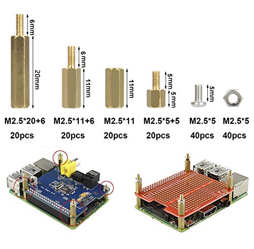 Raspberry Pi Installation Tool 160 Pcs/Lot M2.5 Series Hex Brass Spacer/Standoff + Nuts + Screws Raspberry Pi 3 Model B+(Plus) / 3B / Zero W Accessories Kit