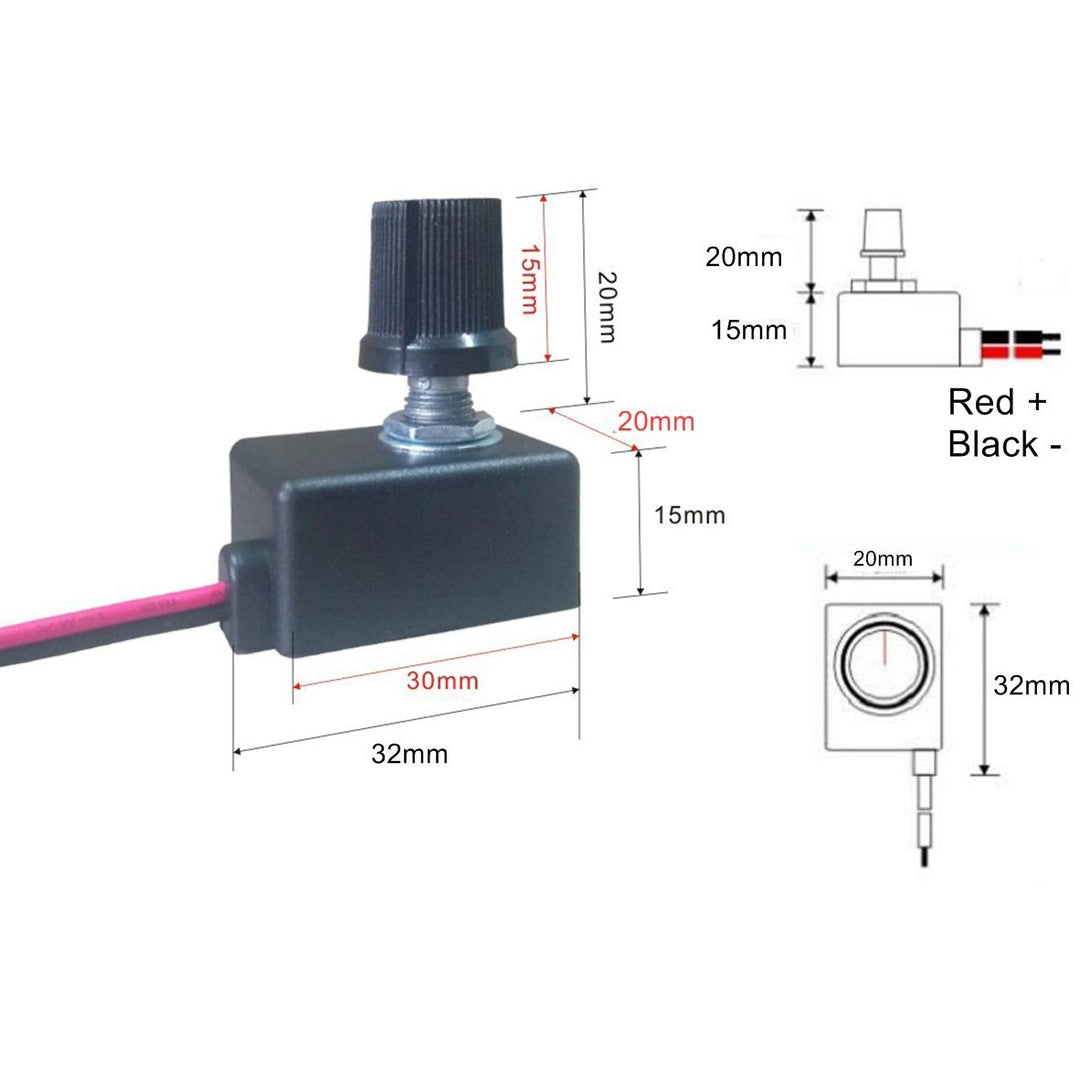 DC 0/1-10V LED Dimmer Knob Controller Rotary Mini Switch PWM Dimming for Dimmable Interior Lighting Spotlight Grow Lamp LED Driver