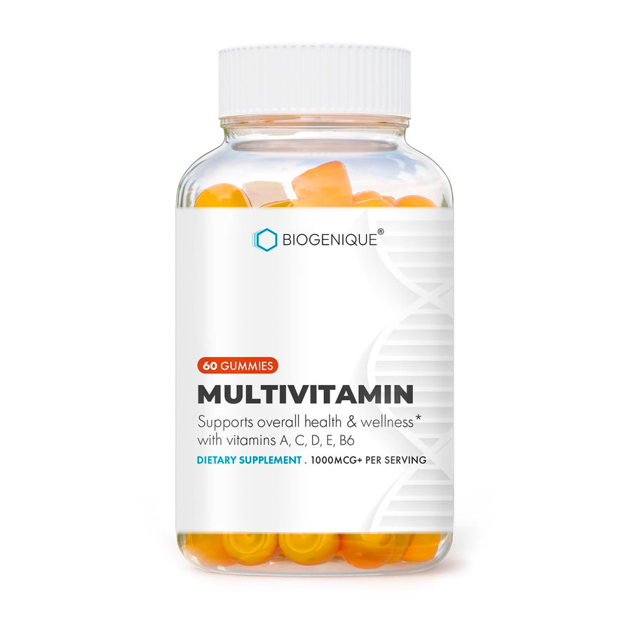 Multivitamin Gummies for Adults, Vitamins A, C, D, E, B6 and B12, Support Energy, Immunity, Metabolism & Muscle Function 60 Gummies Natural Strawberry & Apple Flavor - Non-GMO, Gluten Free