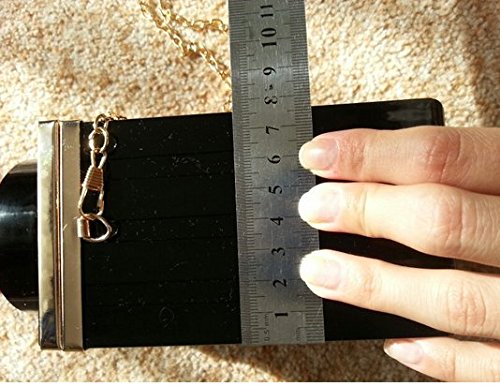 Women Acrylic Black Lipstick Shape Evening Bags Purses Clutch Vintage Banquet Handbag (Black)