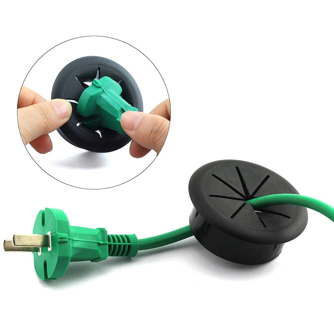 2PCS 2Inch (50mm) Desk Cord Grommets Wire Cable Hole Cover for Office PC Desk Cable Cord Cover Black