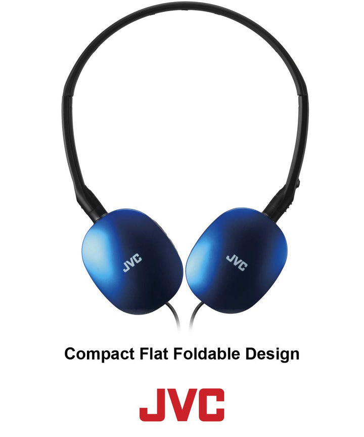 Violet Flat and Foldable Colorful Flats On Ear Headphone with 3.94 foot Gold Plated Phone Slim Plug HAS160V