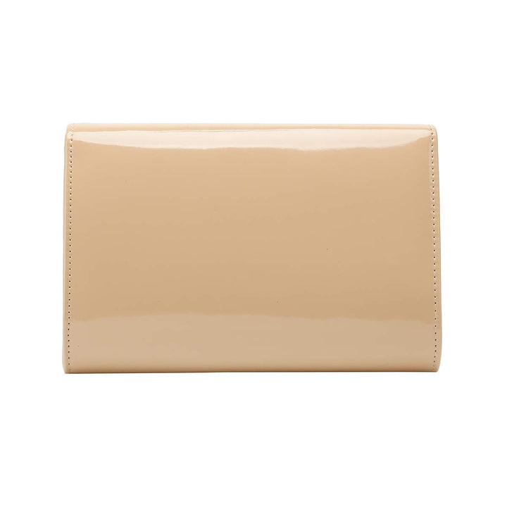 Patent Leather Flap Clutch for Women Classic Elegant Evening Bag Chic Dress Purse (Nude)