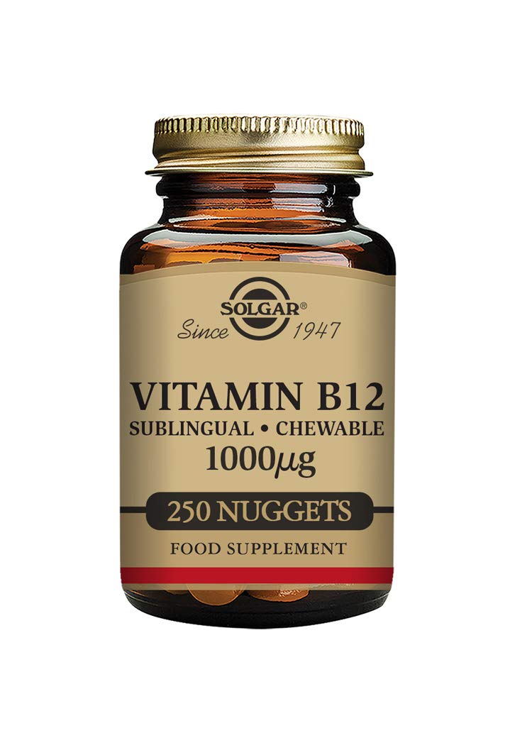 Solgar Vitamin B12 1000 mcg, 250 Nuggets - Supports Production of Energy, Red Blood Cells - Healthy Nervous System - Promotes Cardiovascular Health - Vitamin B - Non-GMO, Gluten Free - 250 Servings